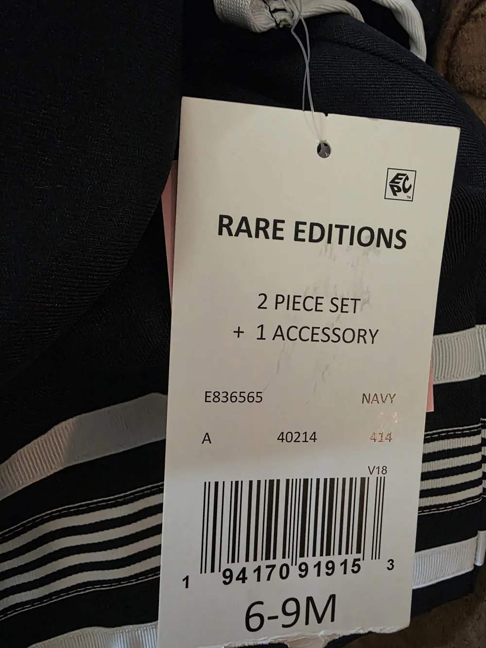 Rare Editions Navy and White Sailor Dress with Bow